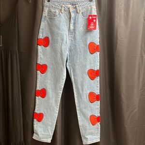 Red Bow Hello Kitty Embellished Women's Jeans
New with tags